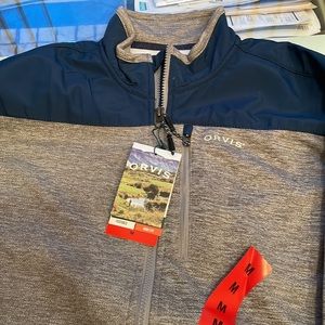 Orvis full-zip jacket medium bonded mesh grey blue